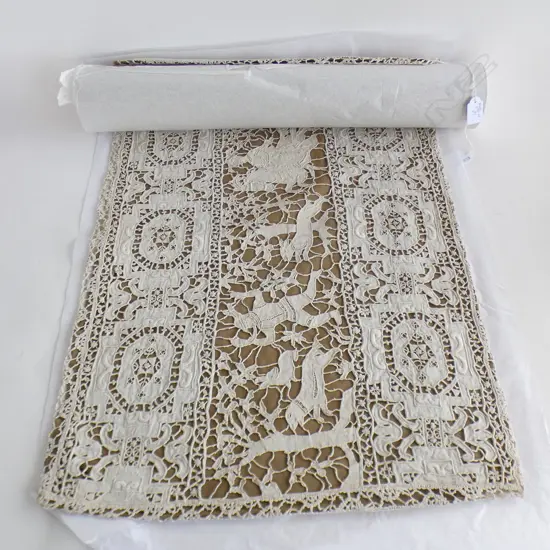 Reticella lace cushion / pillow cover.